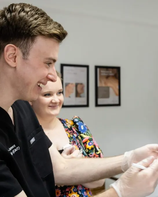 Dr Harry with a Patient