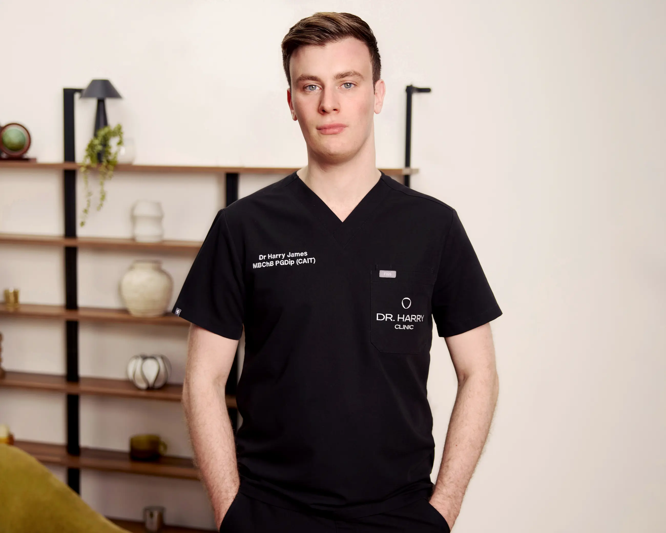 Dr Harry James in the consultation room, Dr Harry Clinic Chiswick