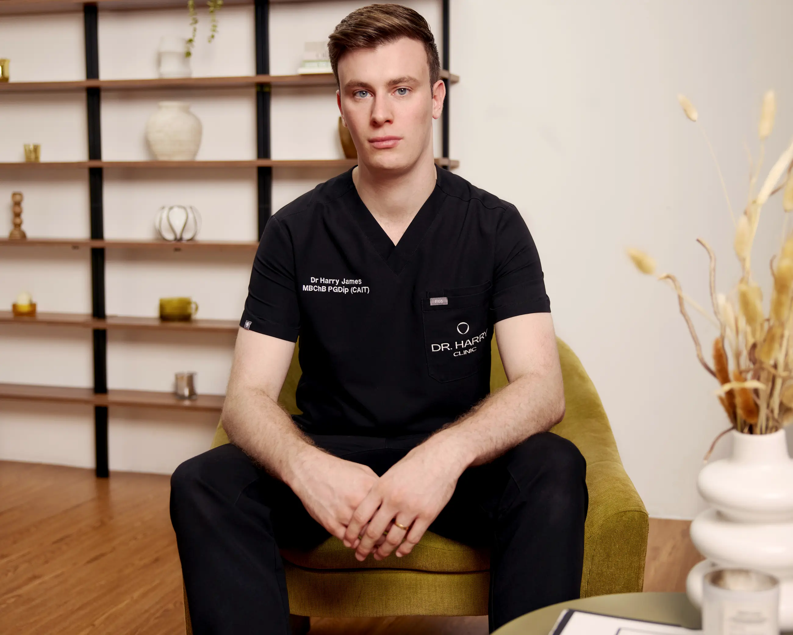 Dr Harry James in the consultation room, Dr Harry Clinic Covent Garden